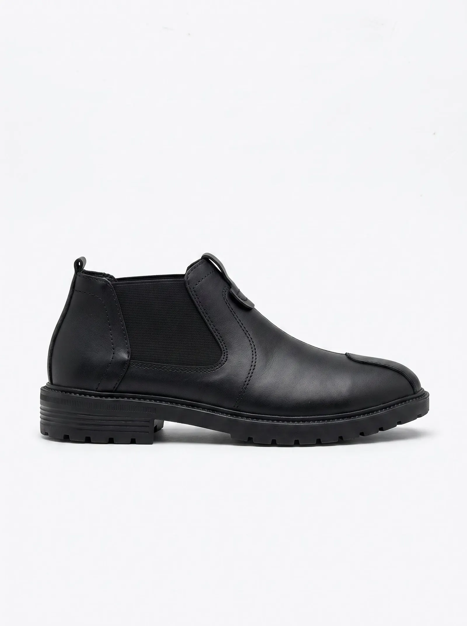 Men's Genuine Leather Biking Boot - BlackBole