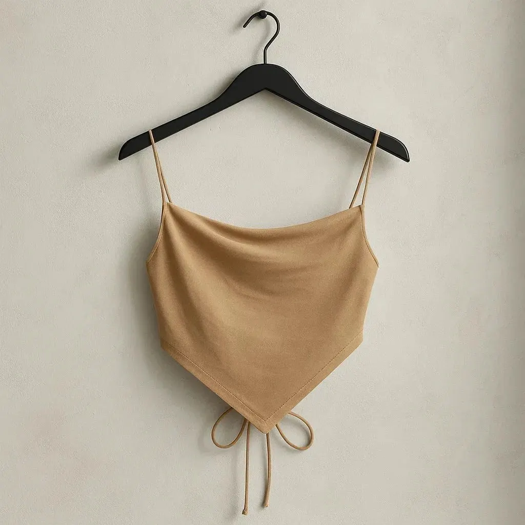 SHEIN PETITE Criss Cross Hanky Hem Cami Top (Code-245) - BlackBole